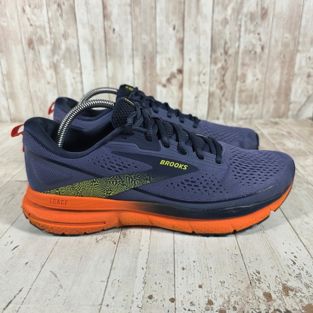 Brooks Trace 2 Womens Navy Orange Running Shoes 1104121D422 Size 10 Medium D